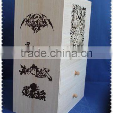 Eco-friend Natural Wooden Cabinet With Basket Drawes for Living Room photo-3