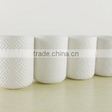Custom Design Emboss Ceramic Candle Holder,tea Light Candlestick photo-5