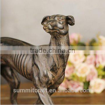 Decorative Resin Antique Bronze Greyhound Dog Statue photo-4