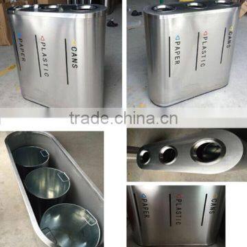 Arlau Outdoor Steel Metal 4 Compartment Recycle Bin photo-2