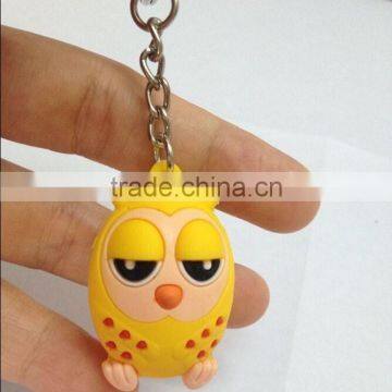 Custom plastic animal keychain, OWL shaped plastic animal keychain,Animal shaped cheap custom keychains