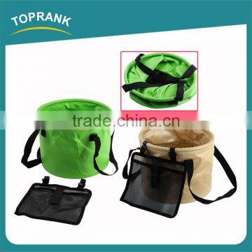 Portable foldable water bucket multifunctional 500D collapsible bucket for camping hiking