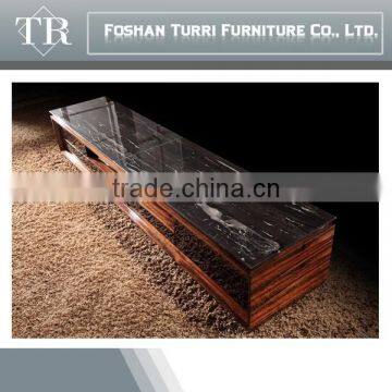 2015 Modern Latest Italy Ebony Veneer TV Stand With Marble Top photo-5