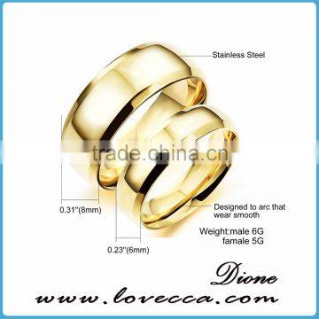 Custom Made Ladies Stainless Steel Rings Gold Plated photo-4