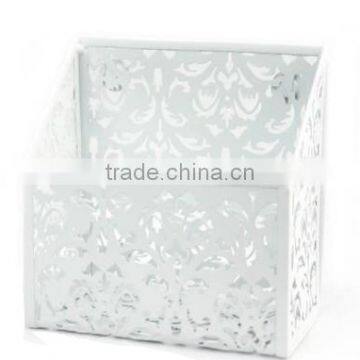 Flower Pattern Metal Punched Magnetic Desk Organizer Pen Holder photo-2