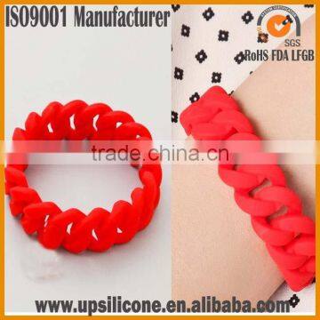 Colorful Fluorescent Braided Silicone Bracelets Silicone Chain Bracelet photo-2