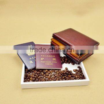 High Quality Passport Wallet Leather Material Brown Color photo-6