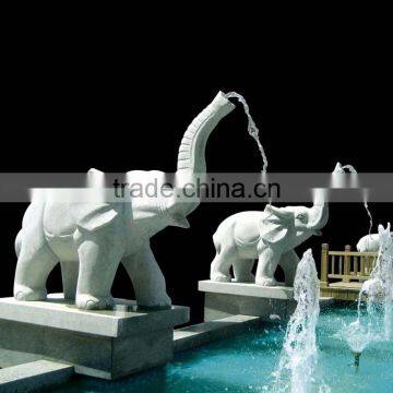 Hot sale home decoration stone carving and statues marble elephant fountain