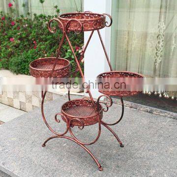 2016 Custom Outdoor Decorative Wrought Iron Flower Pot Stand photo-2