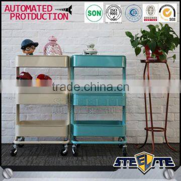 Steel Korean furniture 3-tier rack kitchen trolley