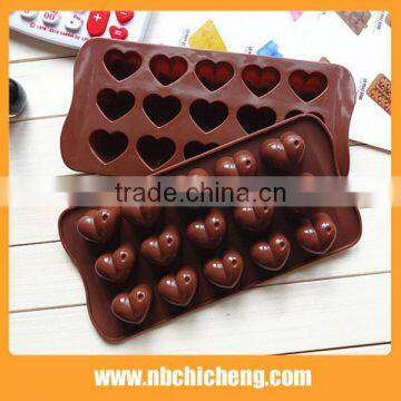 Hot Selling 15 Cavity Heart Shape Silicone Chocalate Molds, Silicone Heart Molds, Heart Shaped Ice Cube Tray photo-2
