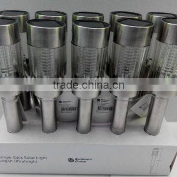 White Led Stainless Steel Tube Solar Light Garden Outdoor photo-3