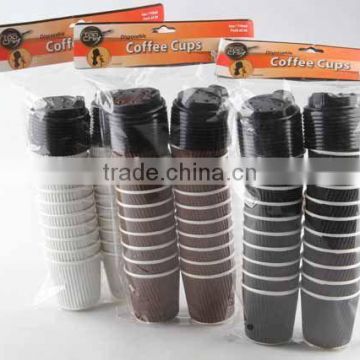 4oz Disposable ripple wall paper coffee cup with plasitc cap