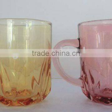 GH264 Glass Drinking Cup with colorful spray