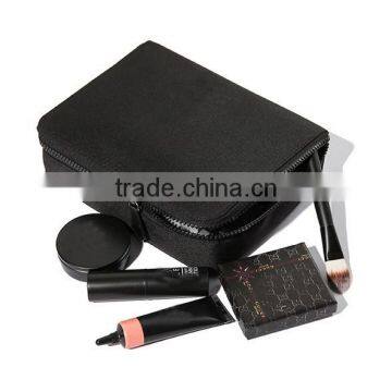 Black pu Leather Designer Makeup Bag With Professional photo-3