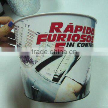 Popcorn packing tin bucket