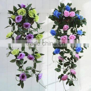 artificial blue rose flower garland/vine