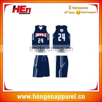 Hongen apparel New style Reliable Quality sublimated basketball jersey and shorts custom