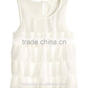 2016 Children Little Girls Flowy Tiered Sleeveless Top HST8035 photo-4