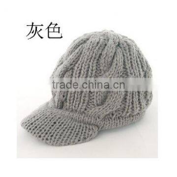 2015 Autumn Curved Bill Snapback Hats With Knitting ,knitted Cap for Girl Colorful photo-2