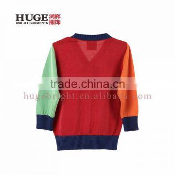 Long Sleeve V Neck 100% Cotton New Design Girl Sweater photo-2