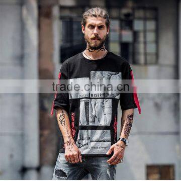 OEM Fashion Men Short Sleeve 200g 100% Cotton Round Neck Breathable Screen Print Custom tshirt