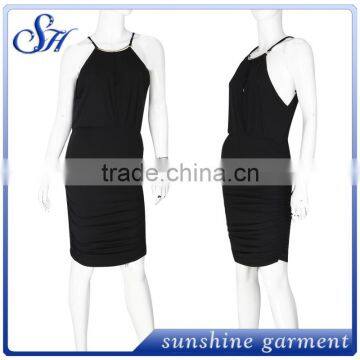 Women's Sling Summer Solid Elegant Dress photo-4