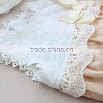 2017 New Design Summer Lace Baby Girls Bubble Romper With Bow