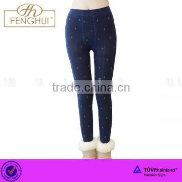 Anchor jacquard double - layer visible thickening leggings