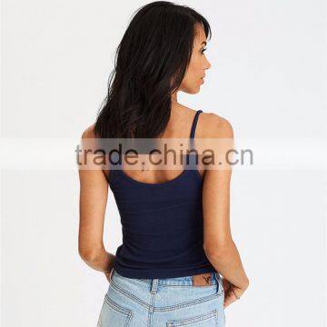 MGOO New Pattern Scoop Neck Tight Sling Crop Top Drop Armhole Sexy Zipper Front Tank Top Women photo-2