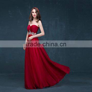 MGOO New Custom OEM Wine Red Handmade Wedding Dress Elegant Dinner Party Dress Top Design Prom Dress 2067 photo-3