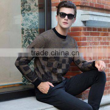 MSW0050 Winter Men's Sweater 100% Wool Collar Men's Fashion Boutique Sweater