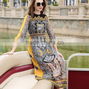 zm50275b summer new product lady clothes slim fashion printed women dress