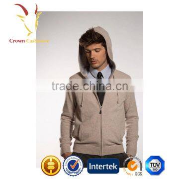 High Quality Men Cashmere Zip Hooded Sweater photo-3