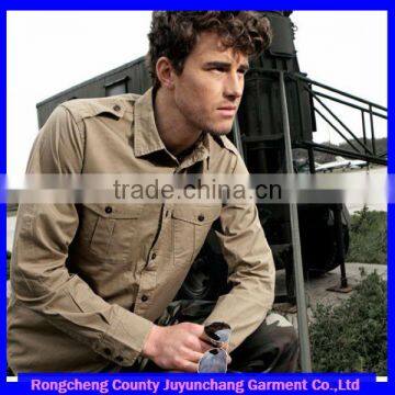 Trendy 100% cotton shouler strap men's uniform shirt