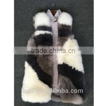 2016 New Design Woman Woolen Fox Fur Vest With Woolen Fur Overcoat photo-4