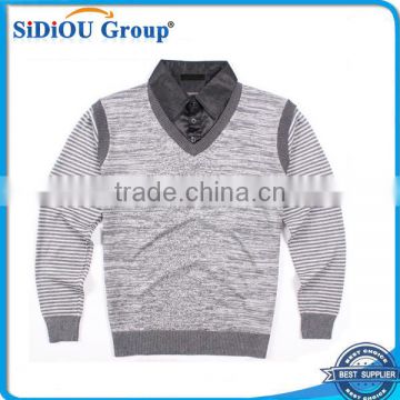 Knitting V Neck Sweater Shirt Collar Sweater Men