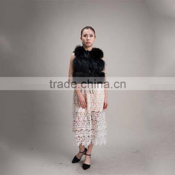 Myfur Hot Sale New Thick Warm Winter Fur Women Gilet Real Raccoon Fur Waistcoat photo-2