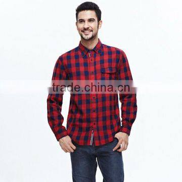 New Arrivel OEM Red and Black Check Flannel Shirt photo-3
