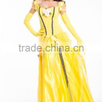 Adult Belle Princess Cosplay Costume Beauty and The Beast Halloween Costume Party Dress photo-2