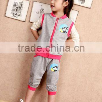 Children Zipper Clothing Wholesale Lovely Girl Suits, Cotton photo-2