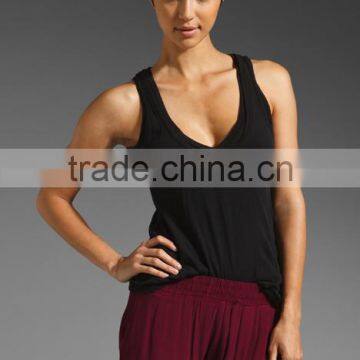 loose double V tank tops women