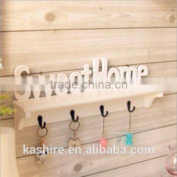 Sweet home white hanging shelf wooden clothes tree