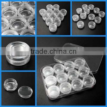 Excellent New 12x9x1.6cm Plastic Box For Jewelry Beads Pills Storage & 12 Round Organizer Containers Jars Bottle Best Promotion photo-3