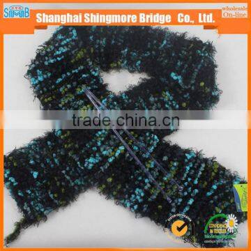 China Textile Yarn Factory Direct Wholesale Oeko Tex Certified Polyester Spun Dyed Yarn Feather Pompom Yarn for Knitting Scarf photo-6