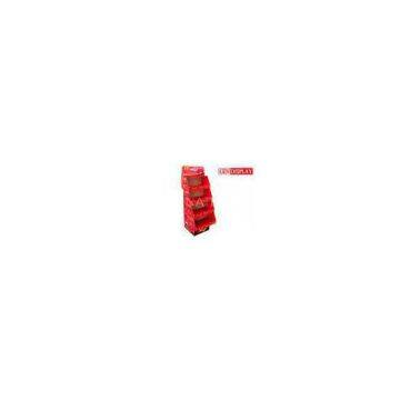 Paper Cardboard Floor Display Stand , Full Sides Open POS Merchandiser Units