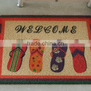 Small MOQ unique design PVC coil door mat custom printed door mat