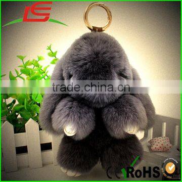 20cm Cute Real animal bunny Keychain Rabbit Fur Key Chain