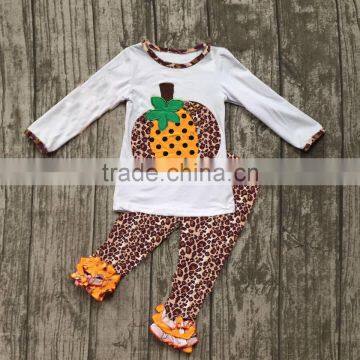 Sue Lucky new arrivals wholesale baby girl cute pumpkin applique clothes