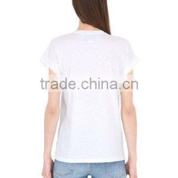 Women 100% Cotton Short Sleeve Slim Fit T-shirt With Butterfly Printing photo-3